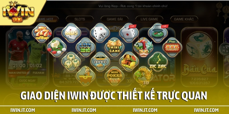 Giao diện iWIN được thiết kế trực quan